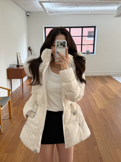 【予約】◆送料無料◆side pocket short down jacket / ivory