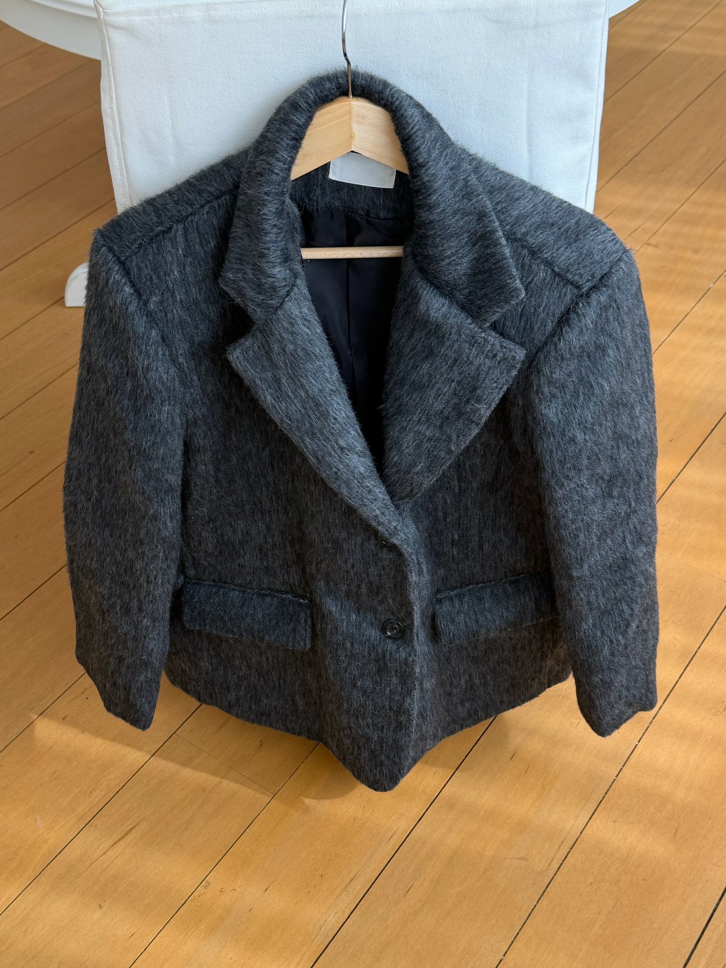 【予約】shaggy overfit jacket coat / ash black