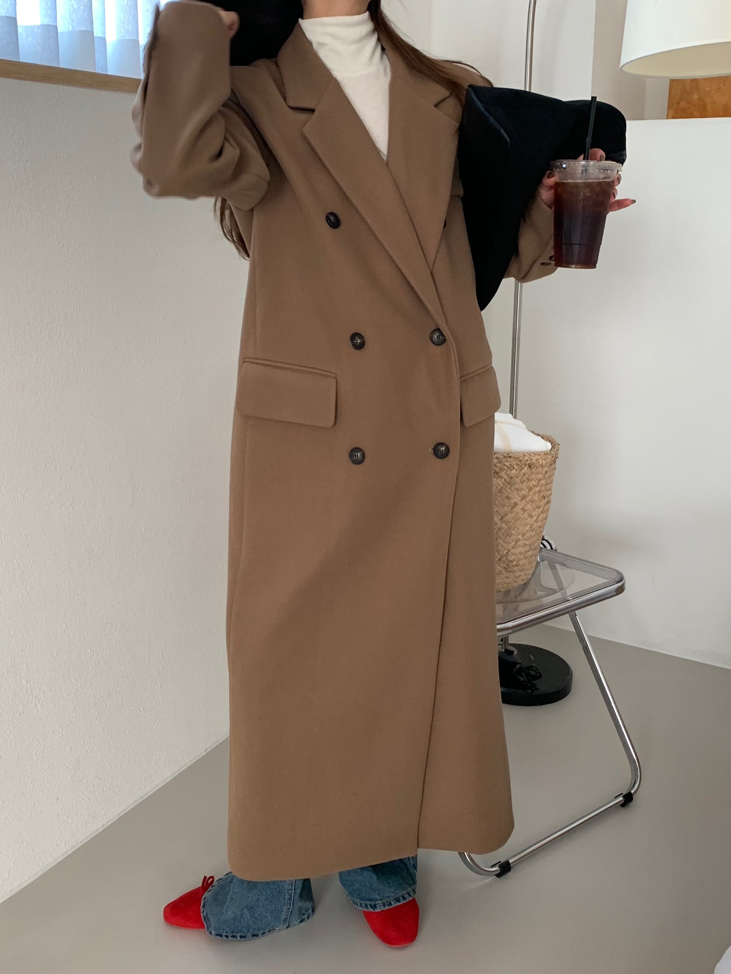 【即納】double bottun over chester coat / brown