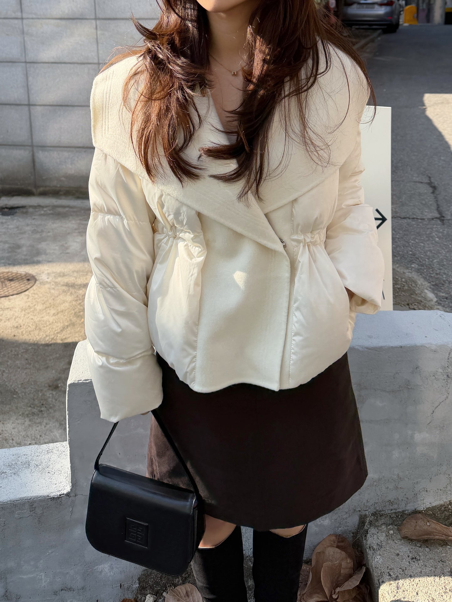 【予約】shawl collar light down / ivory