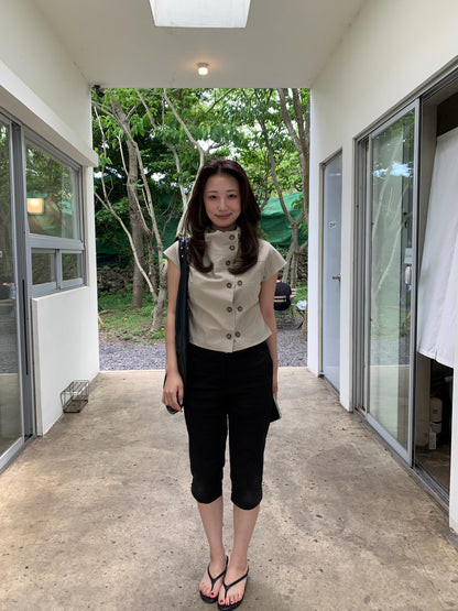 half capri pants / 2color