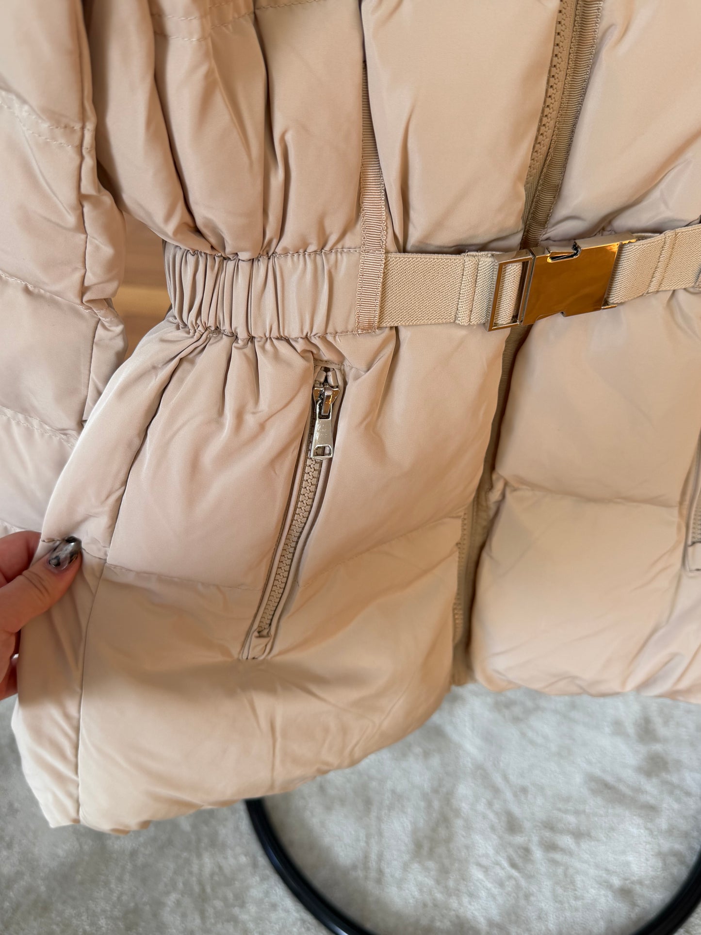 【予約】◆送料無料◆side pocket short down jacket / ivory