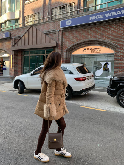 【即納】◆送料無料◆ double button middle fur down