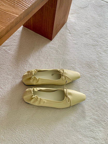 【送料無料】pointed ribbon flat shoes / 3color