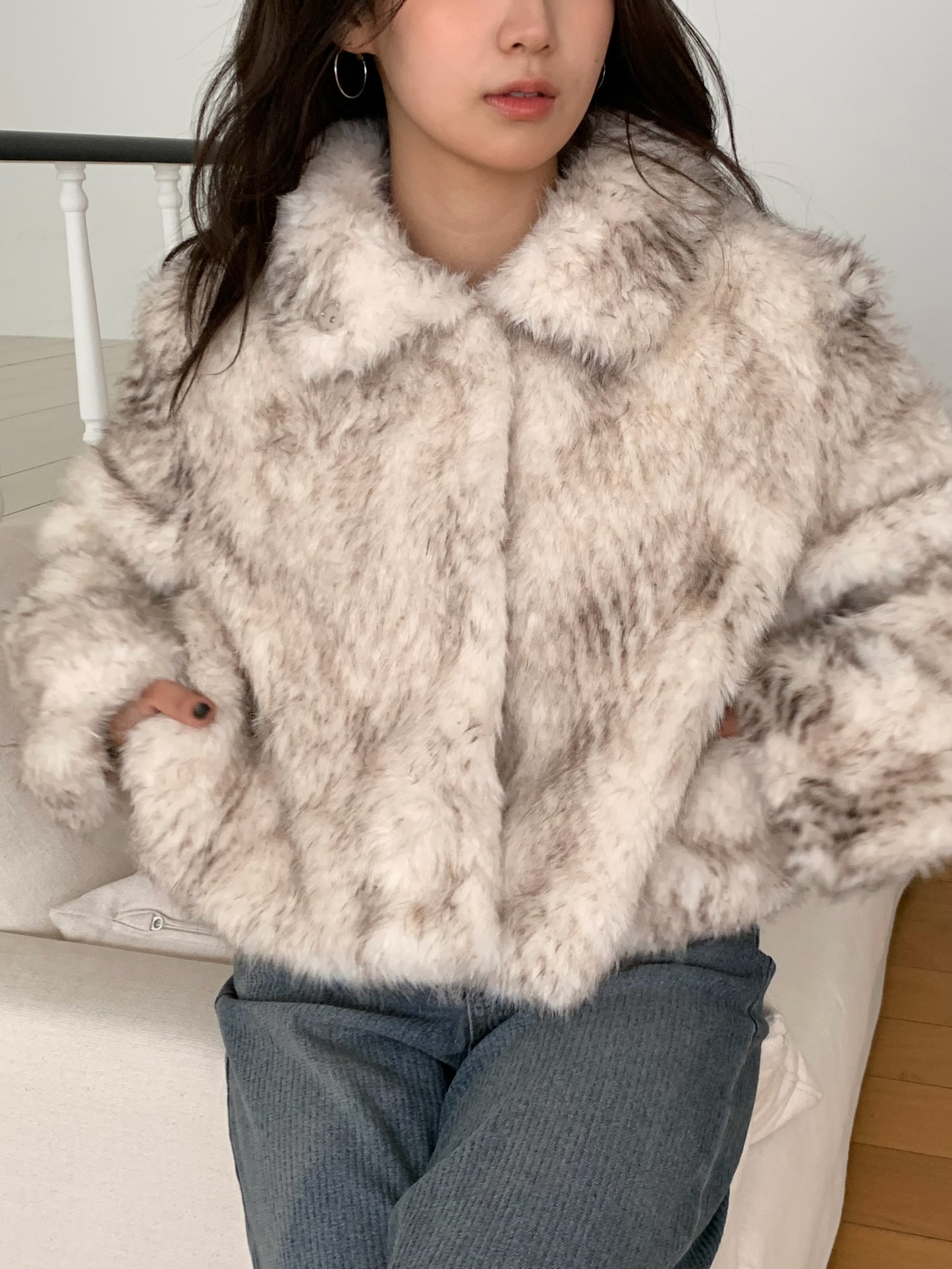 【予約】ombre fake fur jacket