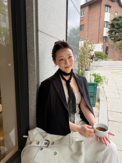 dot see-through scarf / 2color
