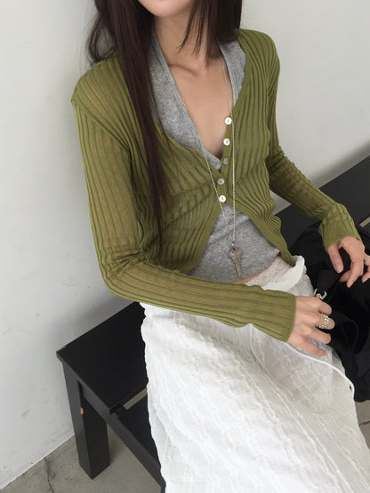 see through lib cardigan / 5color