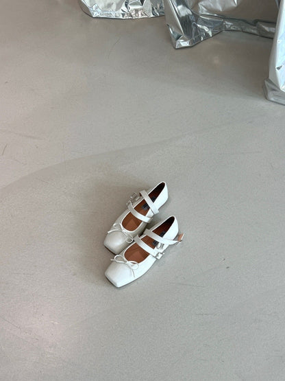 【送料無料】double belt ballerina shoes / 2color