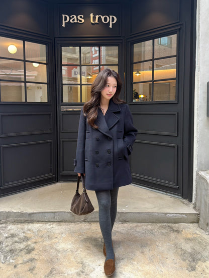 【予約】◆送料無料◆middle feminine Pcoat  / navy