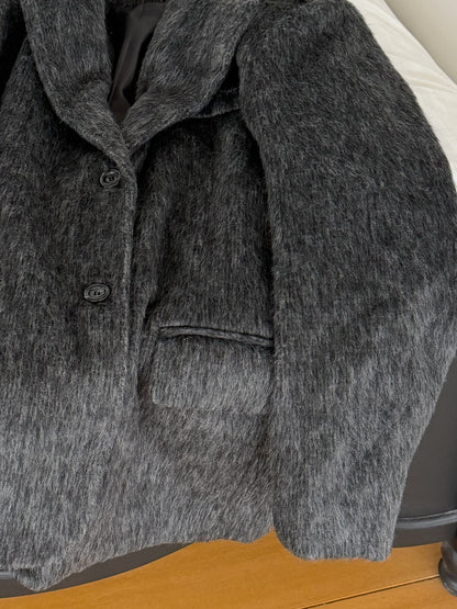 【予約】shaggy overfit jacket coat / light gray