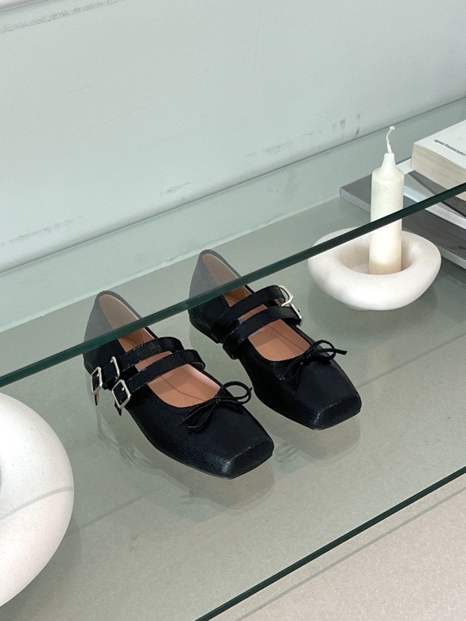 【送料無料】double belt ballerina shoes / 2color