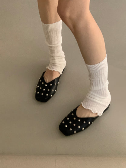 square pointed slipper / 2color