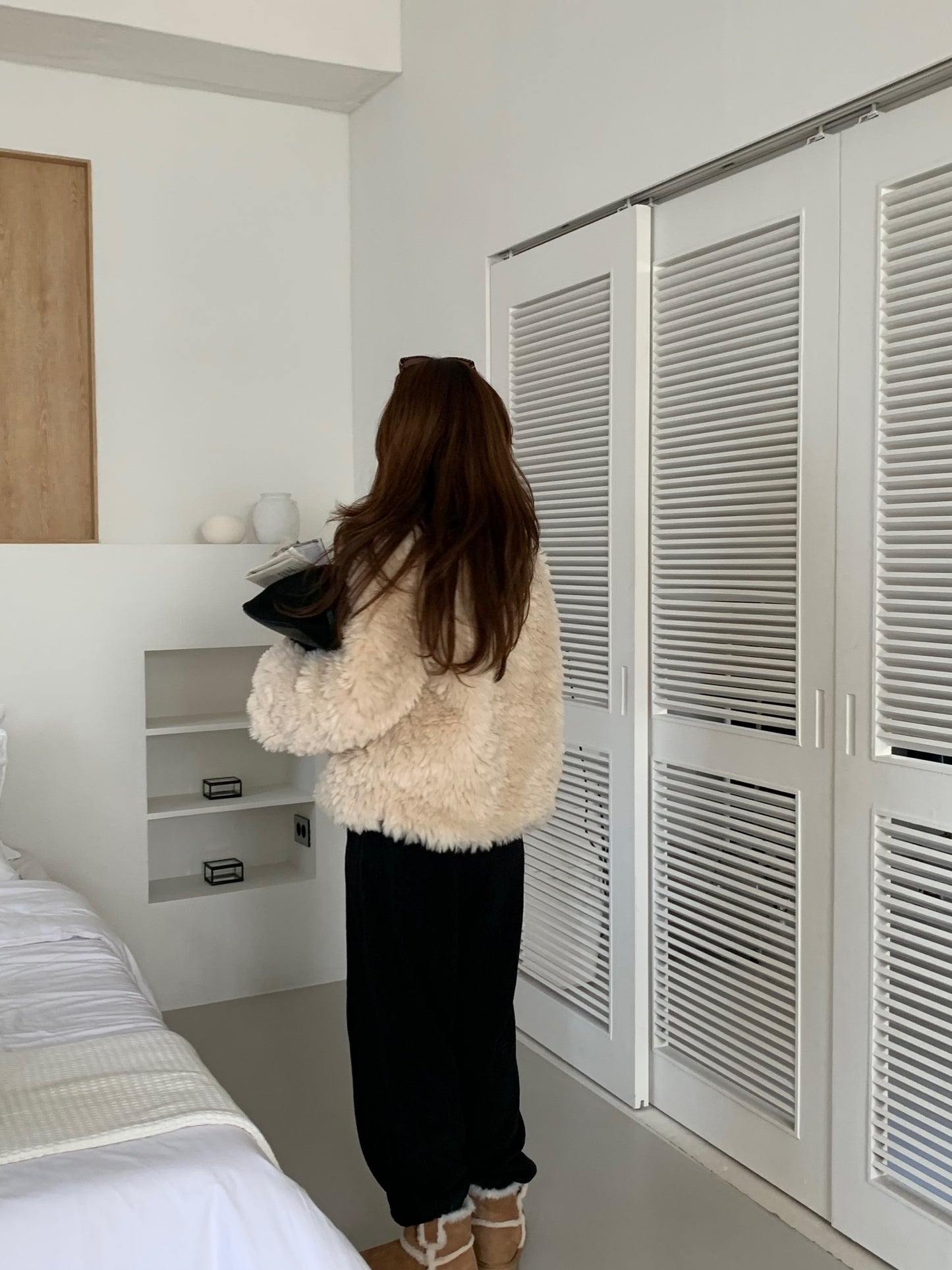 【予約】cotton candy fur jacket / camel