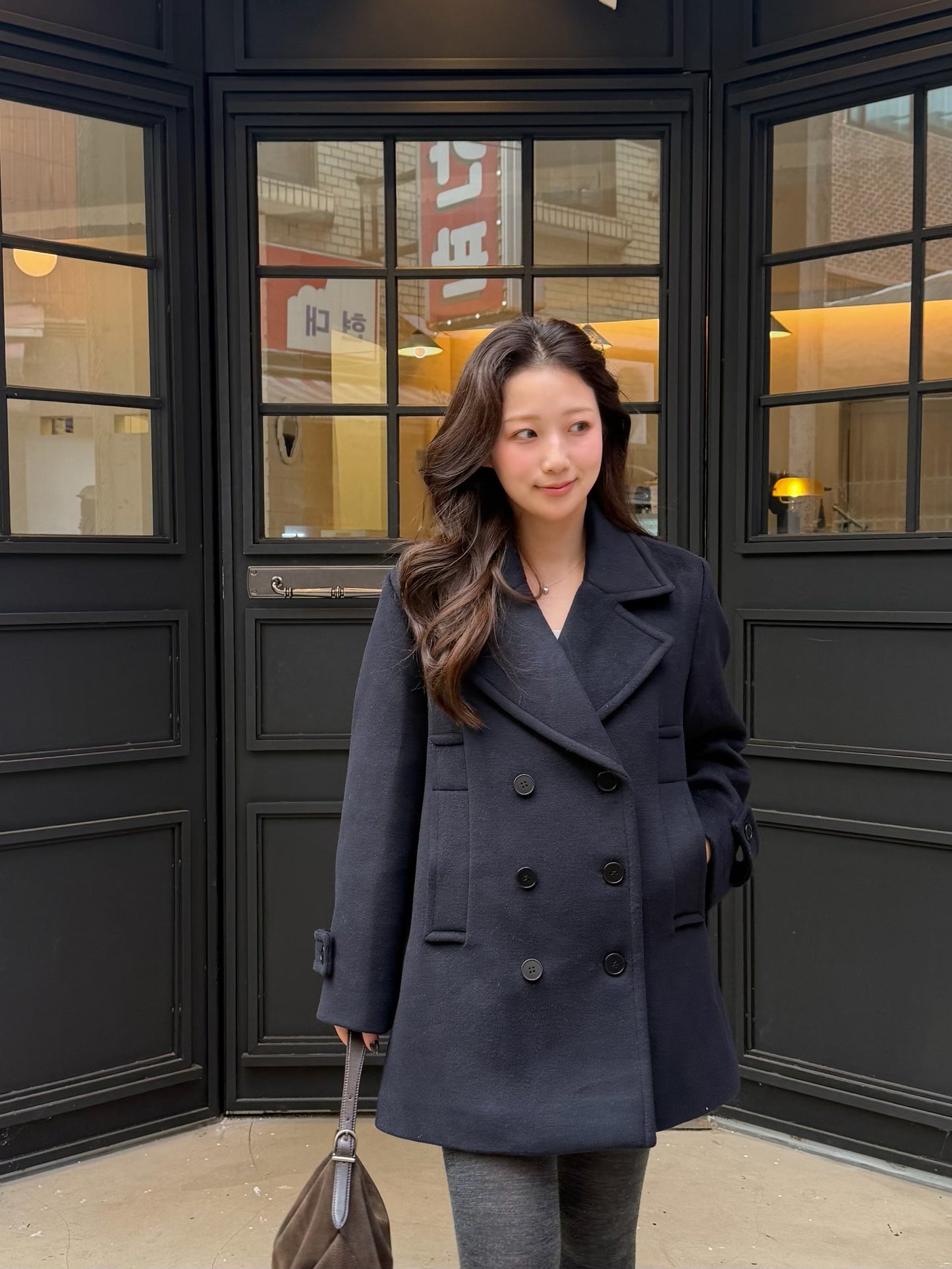 【予約】◆送料無料◆middle feminine Pcoat  / navy