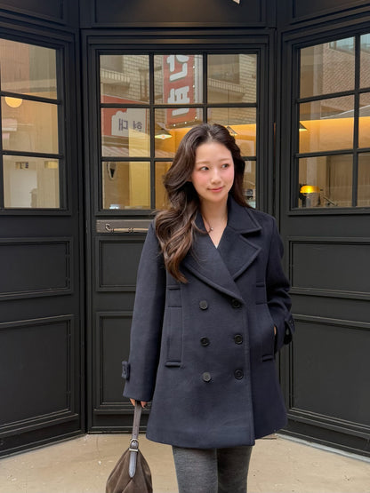 【予約】◆送料無料◆middle feminine Pcoat  / navy