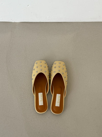 square pointed slipper / 2color