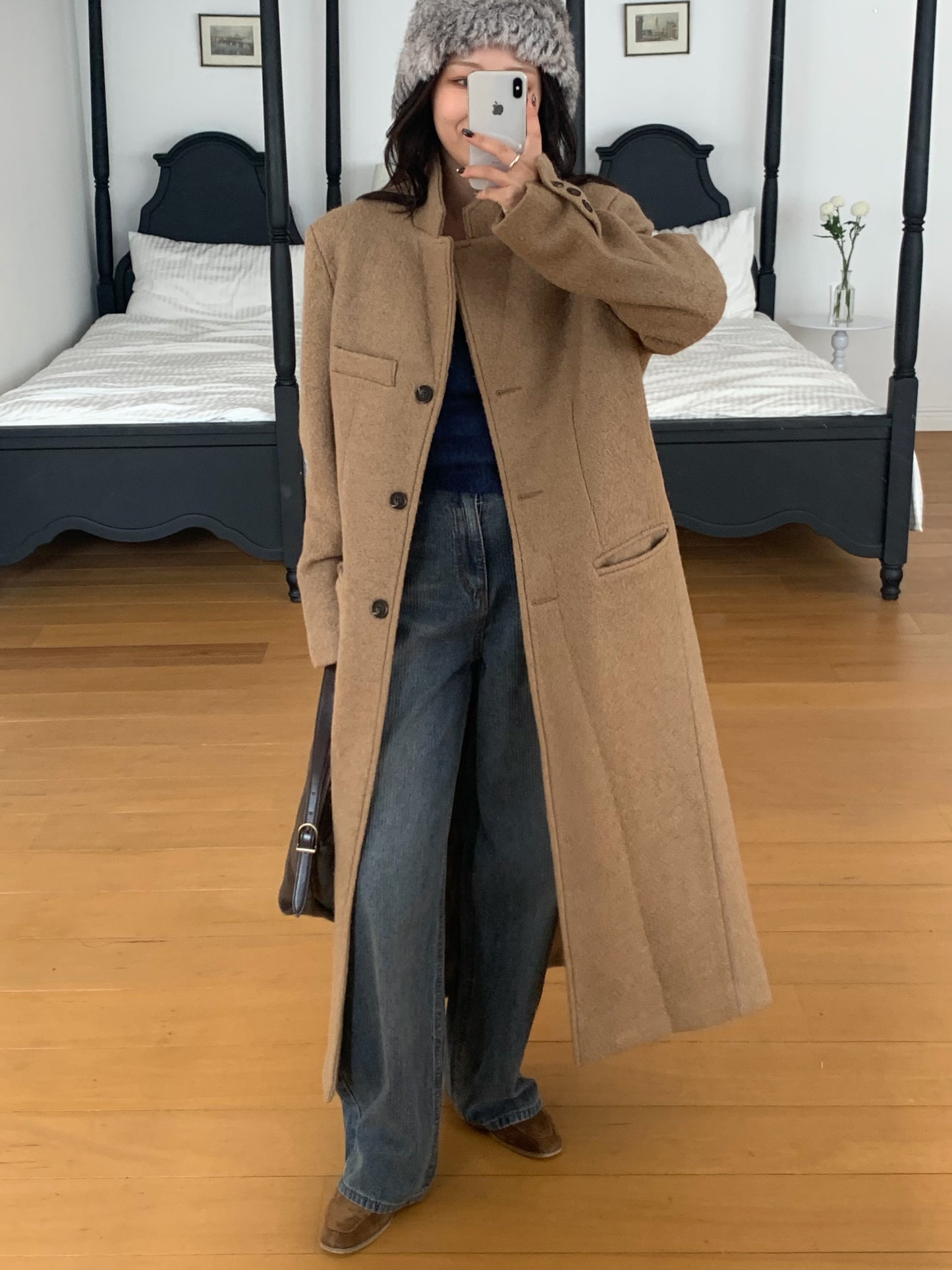 【予約】◆送料無料◆teddy long coat  / camel