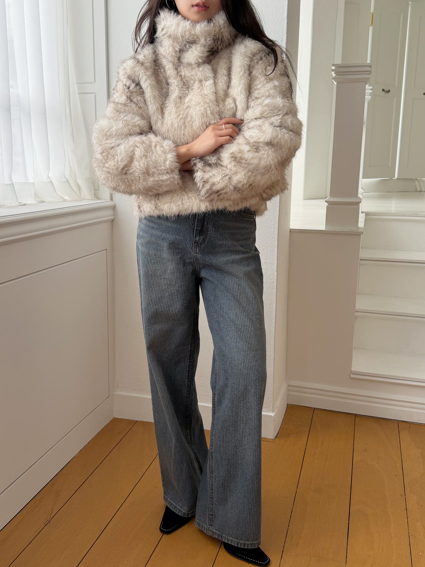 【予約】ombre fake fur jacket