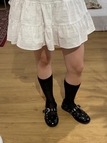round belt studded loafer