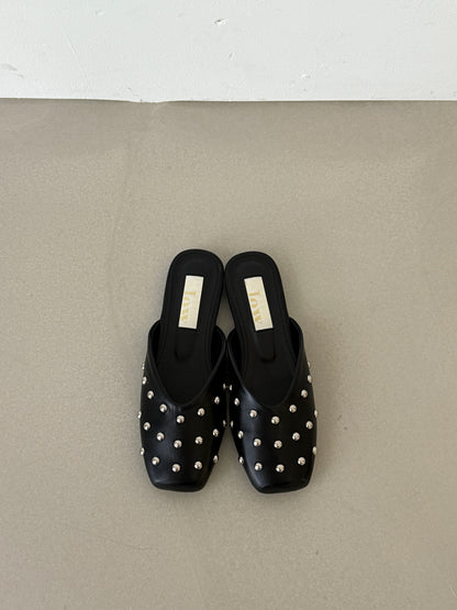 square pointed slipper / 2color
