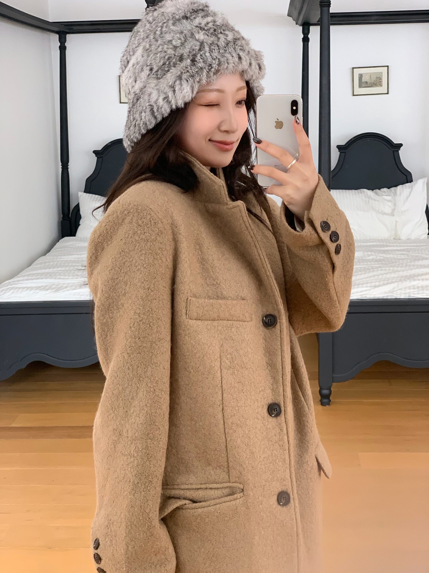 【予約】◆送料無料◆teddy long coat  / camel