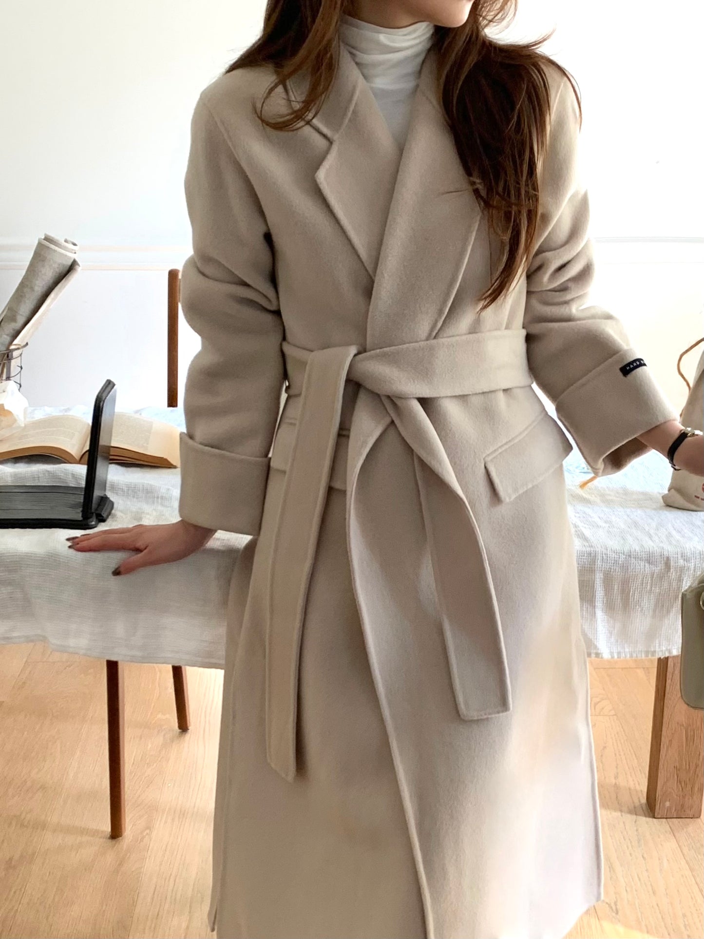 【即納】◆送料無料◆[wool 90％] HAND MADE - luxury long coat / light beige