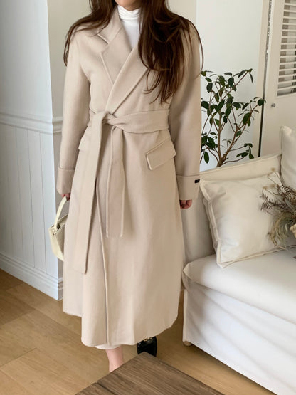 【即納】◆送料無料◆[wool 90％] HAND MADE - luxury long coat / light beige