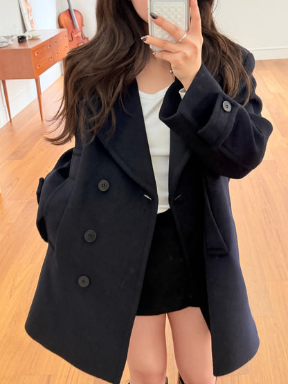 【予約】◆送料無料◆middle feminine Pcoat  / navy