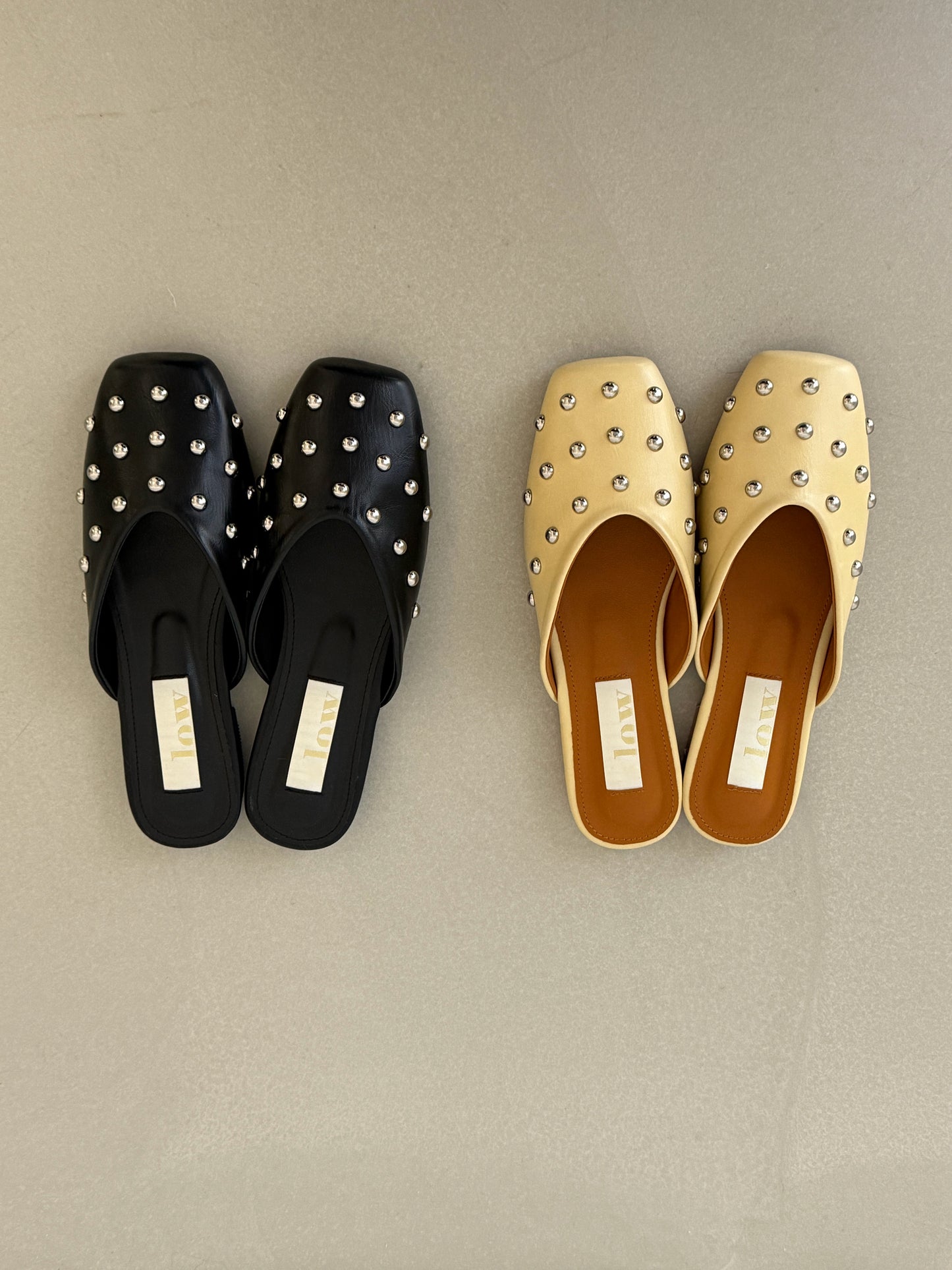 square pointed slipper / 2color