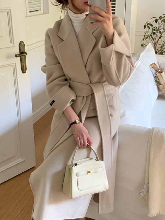 【即納】◆送料無料◆[wool 90％] HAND MADE - luxury long coat / light beige