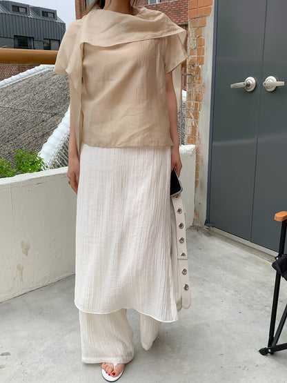 wrap wide pants / 3color