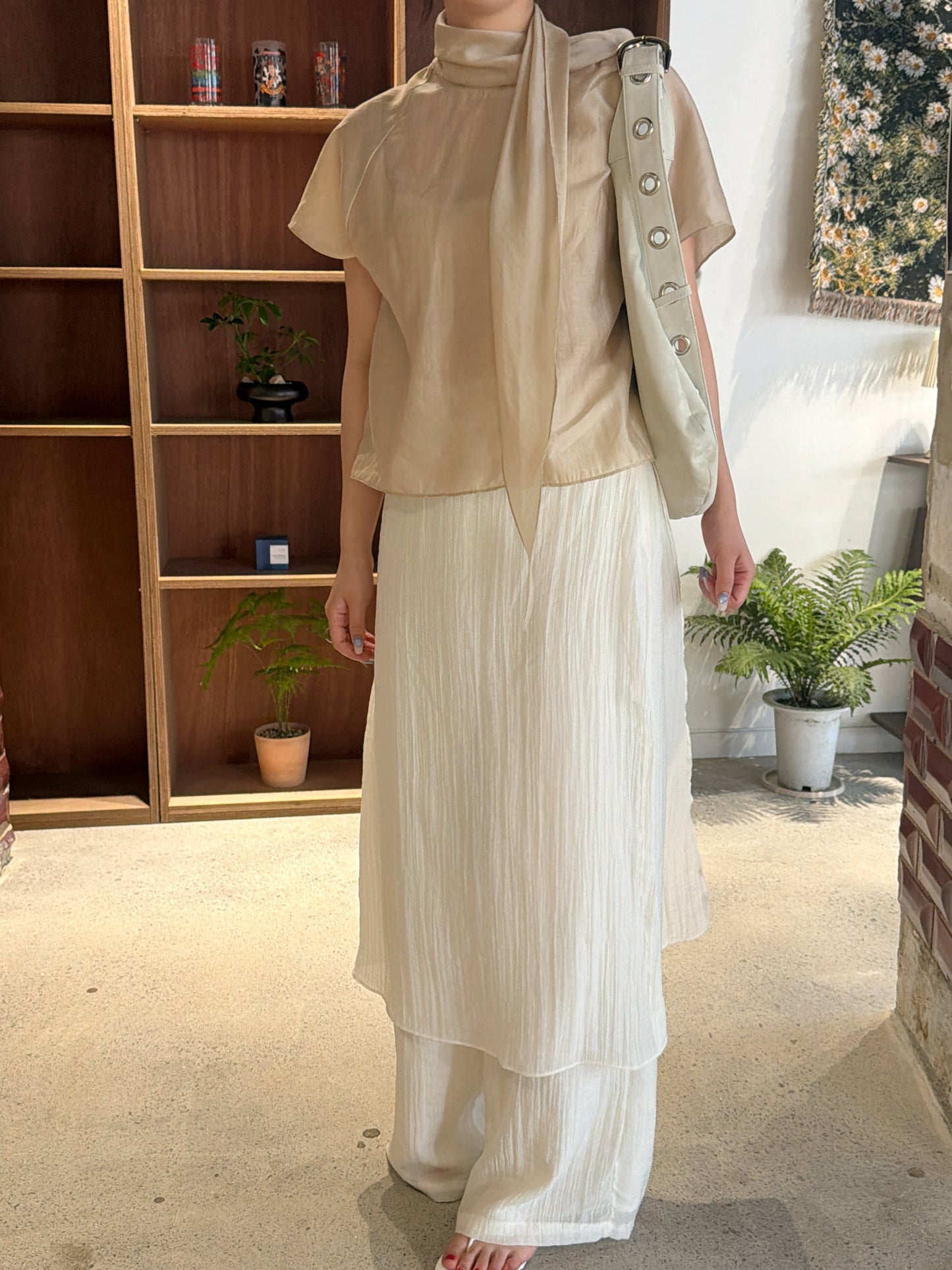 wrap wide pants / 3color
