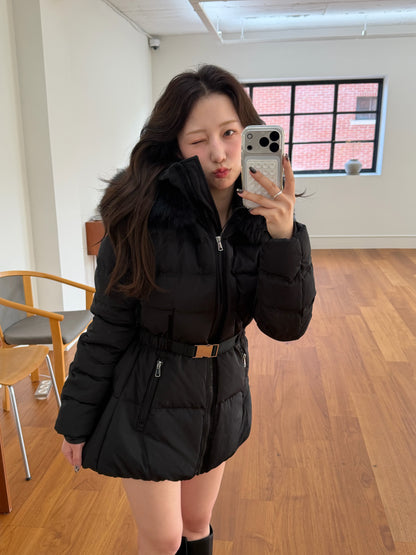 【予約】◆送料無料◆side pocket short down jacket / black