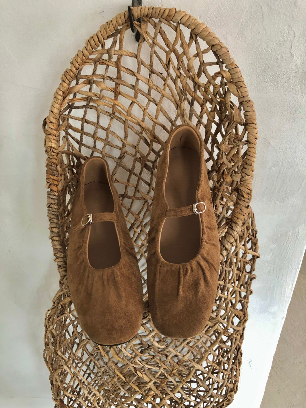 strap gather flat shoes / 2color