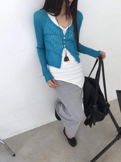 see through lib cardigan / 5color
