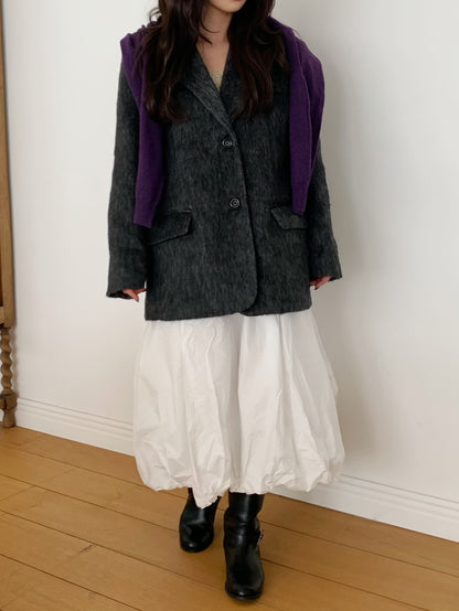 【予約】shaggy overfit jacket coat / ash black