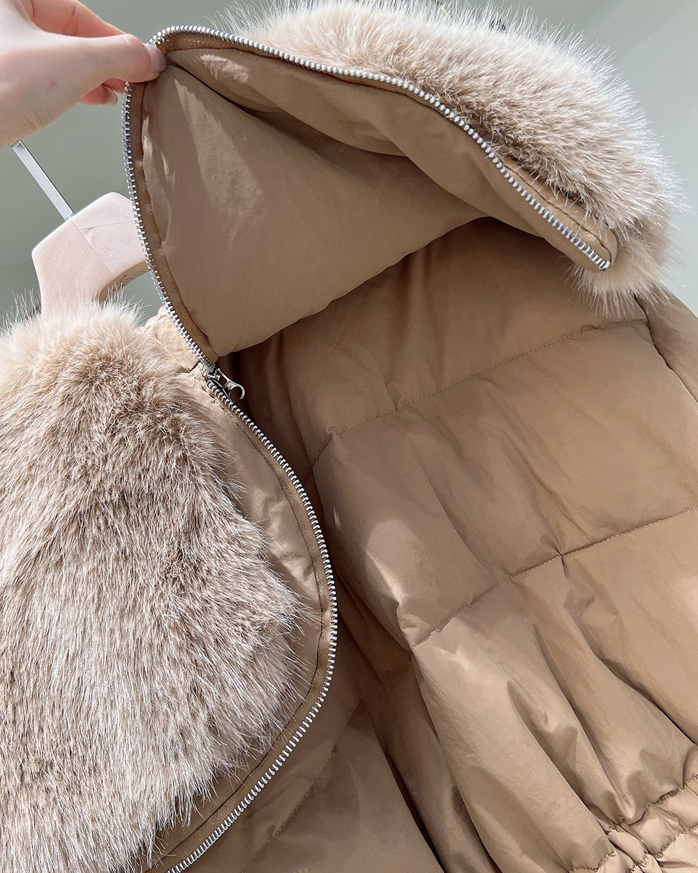 【即納】◆送料無料◆ double button middle fur down