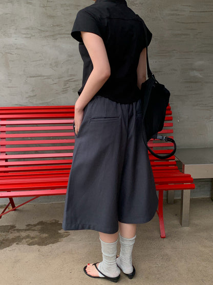 slacks half wide pants