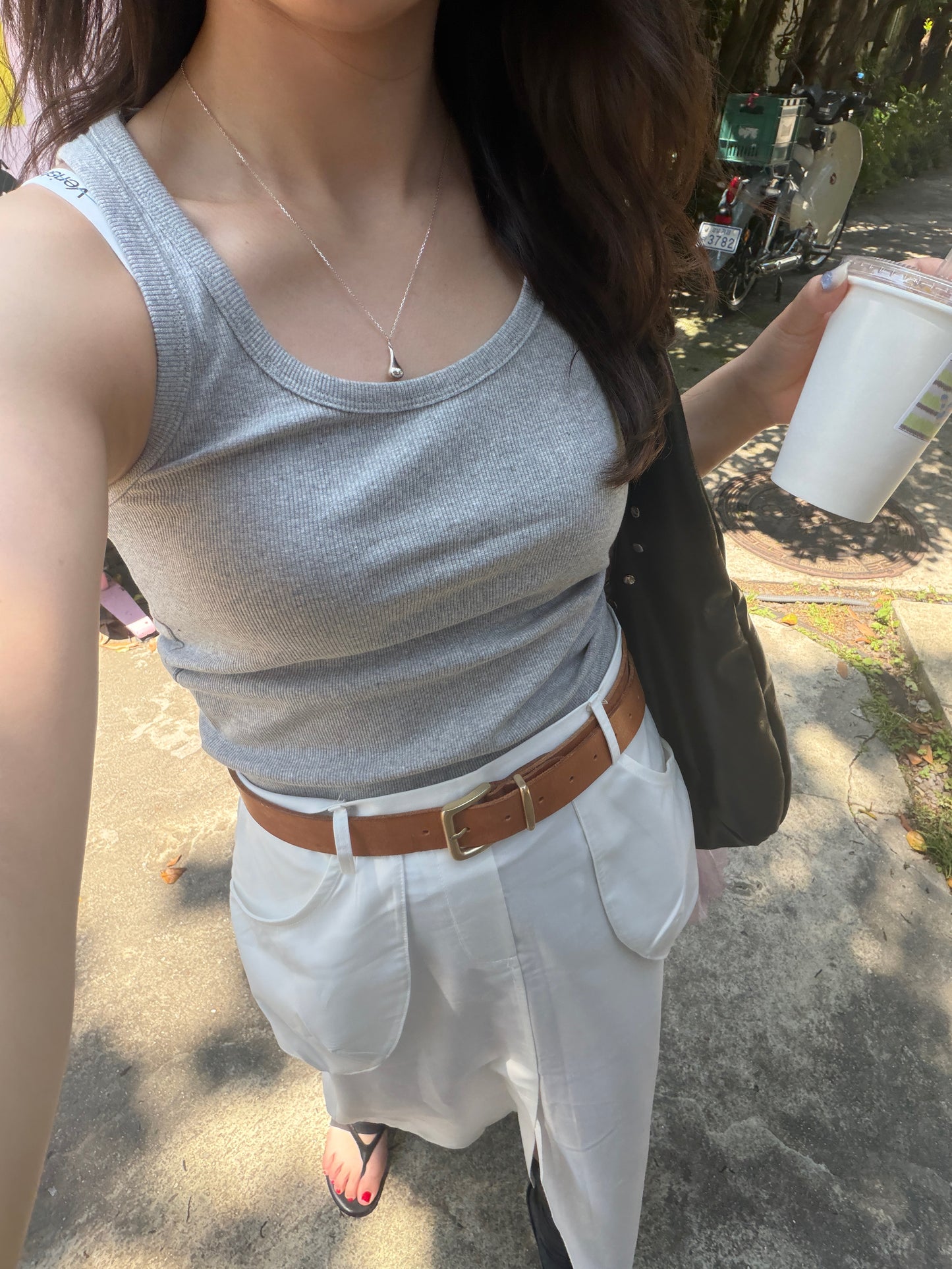 sleeve less round neck top / 6color
