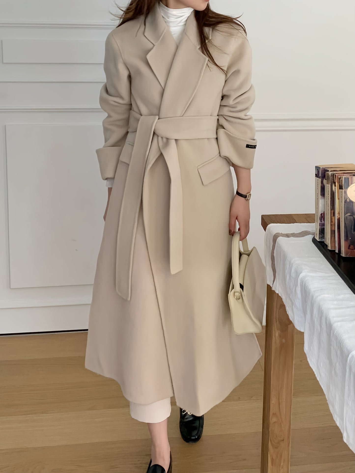 【即納】◆送料無料◆[wool 90％] HAND MADE - luxury long coat / light beige