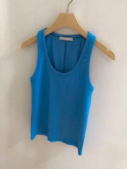 sleeve less round neck top / 6color