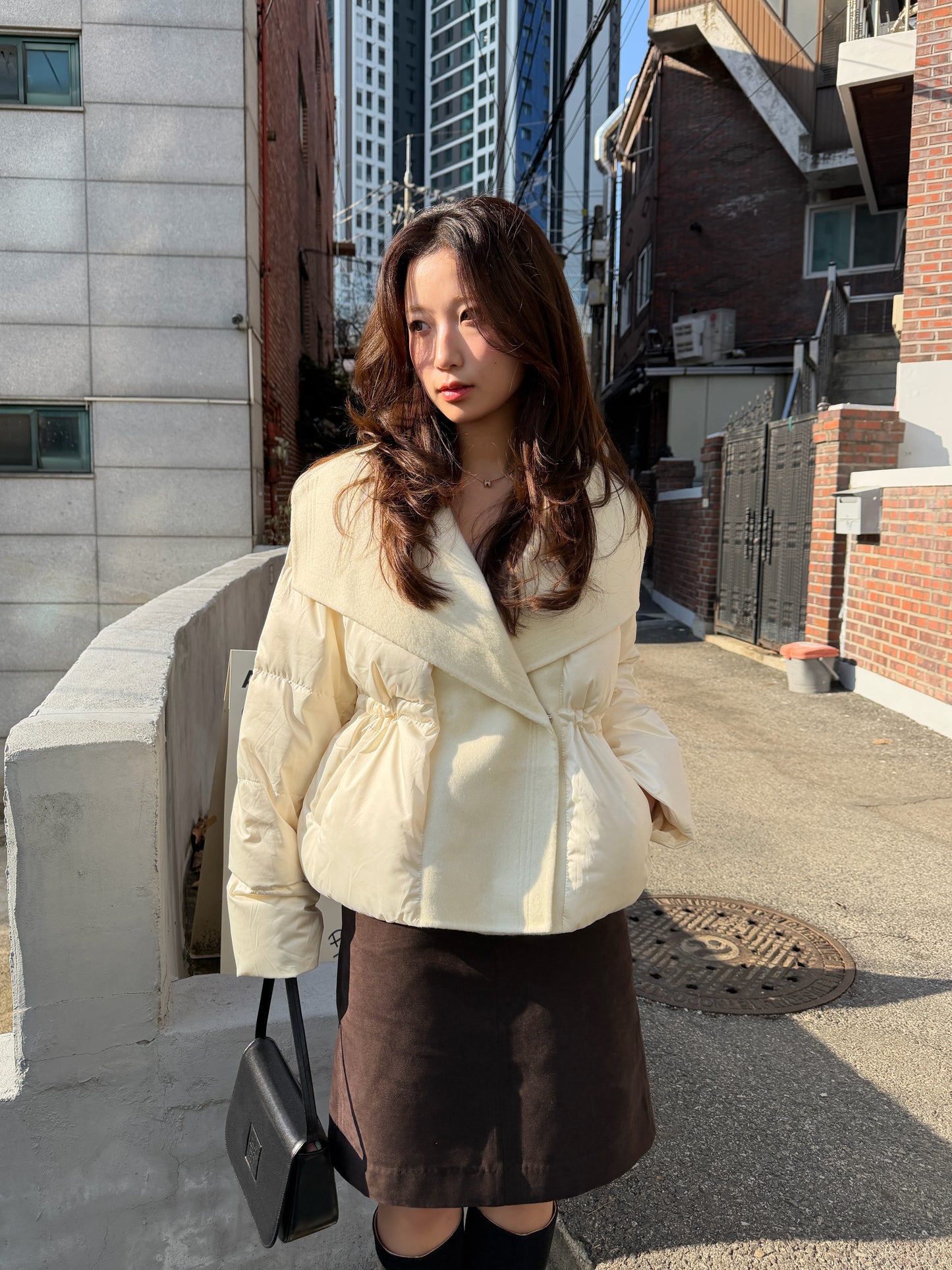 【予約】shawl collar light down / ivory