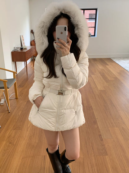 【予約】◆送料無料◆side pocket short down jacket / ivory