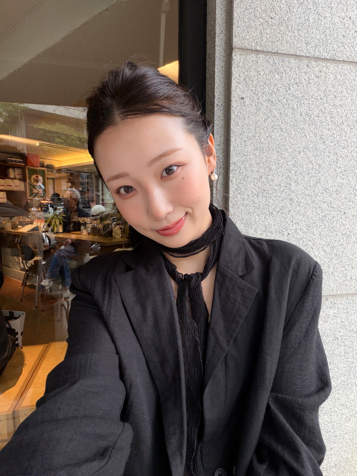 dot see-through scarf / 2color