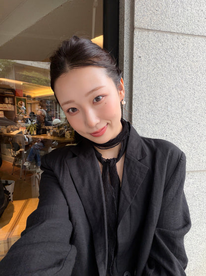 dot see-through scarf / 2color