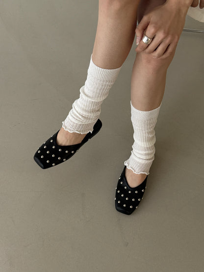 square pointed slipper / 2color