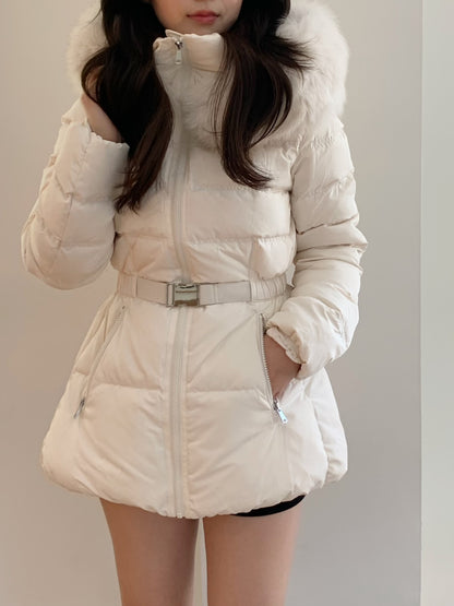 【予約】◆送料無料◆side pocket short down jacket / ivory