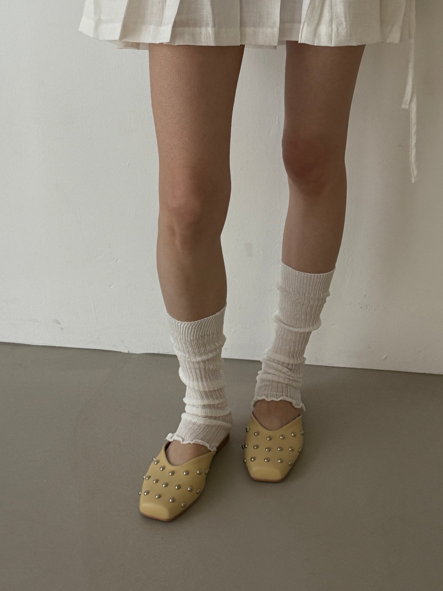 square pointed slipper / 2color