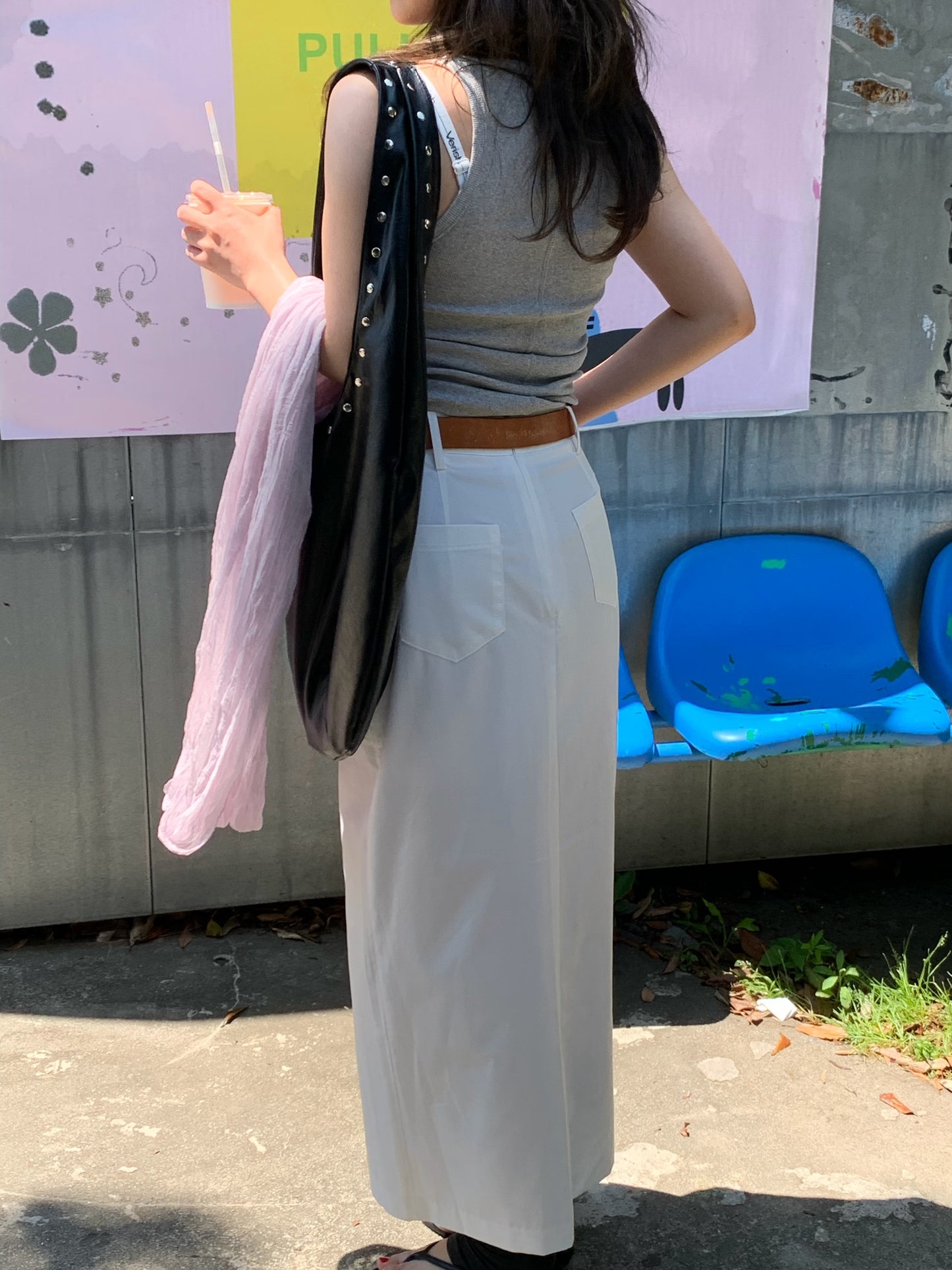 sleeve less round neck top / 6color
