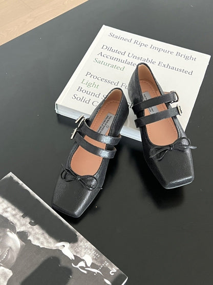 【送料無料】double belt ballerina shoes / 2color